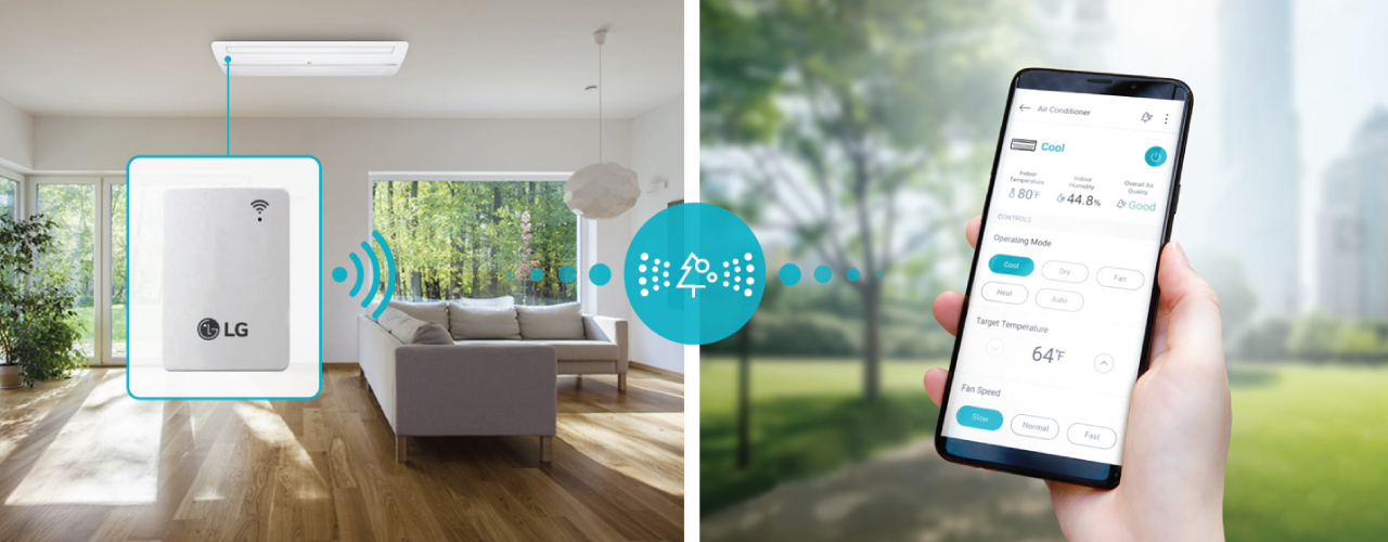 LG Multi-Split System - Ecovair HVAC Solutions Wi-Fi Remote Control with LG ThinQ™